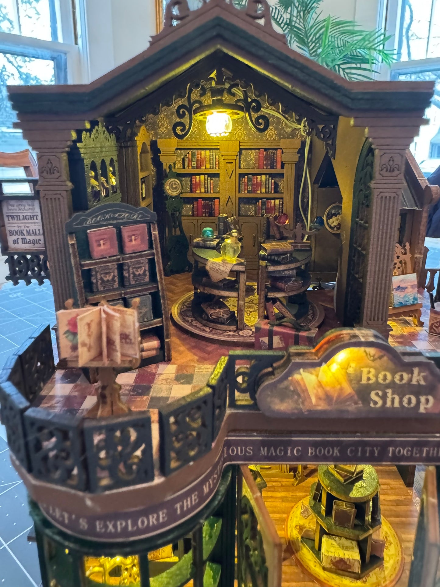 Twilight Book Mall of Magic — Victorian Bookstore District Miniature Kit with LED Lighting